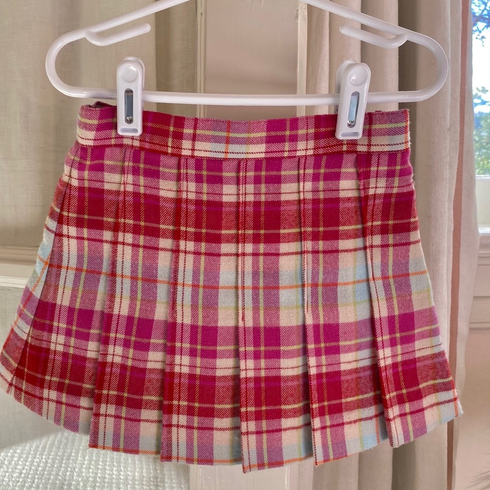Janie and Jack Plaid Pleated Mink Skirt